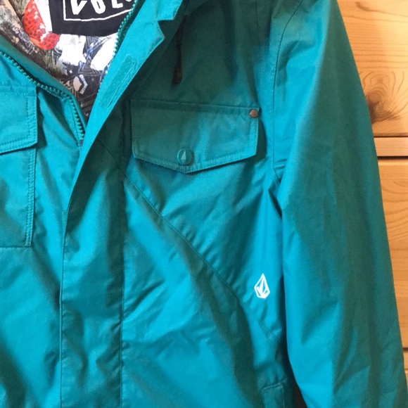 Volcom Blue Green Thermonite Snowboarding Skiing Jacket Size Extra Small - Picture 4 of 14